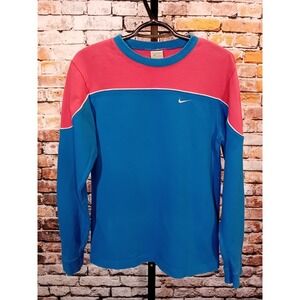 Vintage 90's Rare Nike Red/Blue Sweatshirt Kids Large Embroidered Back Logo